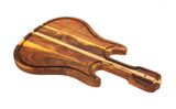 Mountain Woods Guitar Serving/Cutting board Made With Organic Brown Acacia Wood, 22”X14.5”X1”