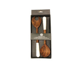 Mountain Woods 3 Piece Brown Acacia Wood Bowl and Premium Utensils Set - 12''