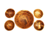 Mountain Woods 7 Piece Organic Brown wood Serving Bowl Set | Serving Salad, Pasta, Fruits, Dessert, Cereal, Snacks | Decorative Bowl | Perfect Gift - 12" x 12" x 4.25"