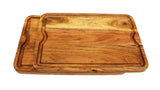 Mountain Woods Natural Brown Organic Edge-Grain Hardwood Acacia wooden Cutting Board w/Juice groove - 25" x 17" x 1"