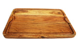 Mountain Woods Natural Brown Organic Edge-Grain Hardwood Acacia wooden Cutting Board w/Juice groove - 25" x 17" x 1"