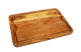 Mountain Woods Natural Brown Organic Edge-Grain Hardwood Acacia wooden Cutting Board w/Juice groove - 25" x 17" x 1"