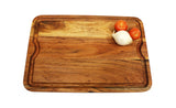 Mountain Woods Natural Brown Organic Edge-Grain Hardwood Acacia wooden Cutting Board w/Juice groove - 25" x 17" x 1"