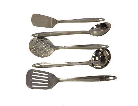 Kitchen Stainless Steel Cooking Utensils Set - 5-Piece Serving Spoons