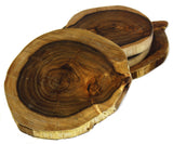 Mountain Woods Brown Set of 4 Acacia Hardwood Handmade 100% Natural & Organic Best Coasters 1