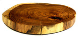 Mountain Woods Brown Large Organic Hardwood Acacia Live Edge Cutting and Serving Stump Board With Legs, Natural Edges 2