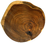 Mountain Woods Brown Large Organic Hardwood Acacia Live Edge Cutting and Serving Stump Board With Legs, Natural Edges 3