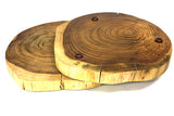 Mountain Woods Brown Large Organic Hardwood Acacia Live Edge Cutting and Serving Stump Board With Legs, Natural Edges 4