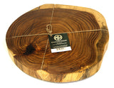 Mountain Woods Brown Large Organic Hardwood Acacia Live Edge Cutting and Serving Stump Board With Legs, Natural Edges 6
