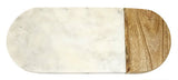 Mountain Woods 14 x 6 Genuine French Marble Stone & Mango Wood Cheese/ Cutting Board