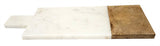 Mountain Woods 16 x 7 Genuine French Marble Stone & Mango Wood Cheese/ Cutting Board/Paddle Board