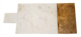 Mountain Woods 16 x 7 Genuine French Marble Stone & Mango Wood Cheese/ Cutting Board/Paddle Board