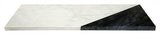 Mountain Woods 12 x 6 Genuine French White and BlackMarble Stone Cheese/ Cutting Board