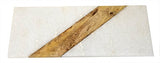 Mountain Woods 15 x 6 Genuine French Marble Stone & Mango Wood Cheese/ Cutting Board