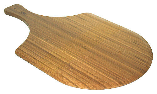 Simply Bamboo Brown Large Bamboo Wood Pizza Peel / Cutting Board / Serving Tray 1