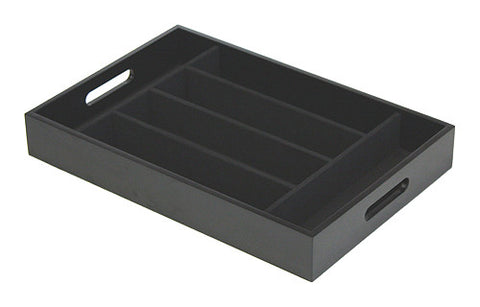 6 Section Black Organizer Tray Felt Interior 