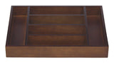 Mountain Woods Walnut Finish 6 Compartment Utensil / Silverware Organizer Tray