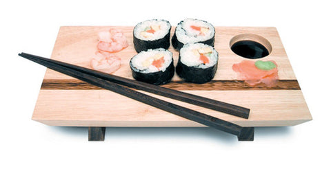 Mountain Woods Sushi Server & Chopsticks Set