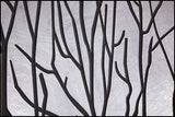 Mountain Woods Black Tree Line Luxury Oval Wooden Serving Tray w/ Brushed Aluminum Accents 3