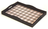 Mountain Woods Brown British Style Plaid Hand Made Antique Serving Tray 1
