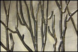 Mountain Woods Golden Tree Line Luxury Wooden Serving Tray w/ Brushed Aluminum Accents 3
