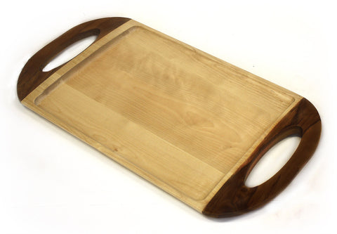 22" X 11.5" Maple and Walnut Serving Tray