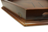 Mountain Woods Brown Octagon Ottoman Wooden Serving Tray - 22"