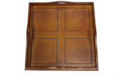 Mountain Woods Square Ottoman Wooden Serving Tray with Handles - 23.5"