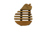 Handmade Adorable Eggplant Teak Wood Trivet for Hot Dishes, Pot Pan or Tea Pot Holder, Approximately 8.5”X 7”