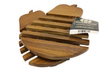 Handmade Adorable Eggplant Teak Wood Trivet for Hot Dishes, Pot Pan or Tea Pot Holder, Approximately 8.5”X 7”