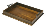 Mountain Woods Brown Serving Tray with Bronze Handle 1