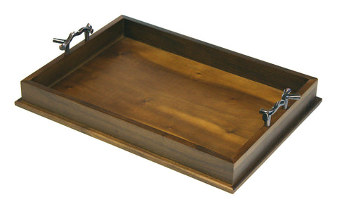 Mountain Woods Brown Serving Tray with Bronze Handle 1