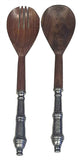 Mountain Woods Sheesham Elegant Utensil Set of 2 with Cast Aluminum Antique Design Handle