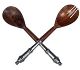 Mountain Woods Sheesham Elegant Utensil Set of 2 with Cast Aluminum Antique Design Handle