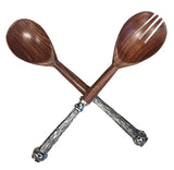 Mountain Woods Set of 2  Sheesham Elegant Utensil with Cast Aluminum Antler Design Handle 2