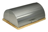 ZUCCOR Venice Stainless Steel Bread Box / Storage Box w/ Wooden Base