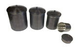 Zuccor 4 Piece Stainless Steel with Hammered Black Nickle Plated Canister Set - 10''