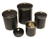 Zuccor Set of 4  Stainless Steel Matte Black Canister Set