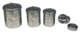 Zuccor Set of 4 Hand-Textured Stainless Steel Canisters W/ Brass Tulip Ornament