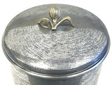 Zuccor Set of 4 Hand-Textured Stainless Steel Canisters W/ Brass Tulip Ornament