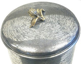 Zuccor Set of 4 Hand-Textured Stainless Steel Canisters W/ Brass Tulip Ornament