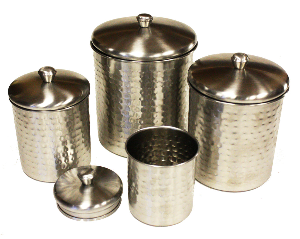 Mountain Woods 4 Piece Stainless Steel Nickle Plated Canister Set - 9''