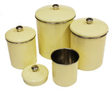 Zuccor Set of 4  Stainless Steel Yellow Sand Canister Set