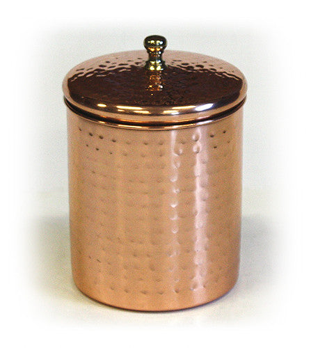 Zuccor Stainless Steel Canister w/ Hammered Copper Plated Exterior 1