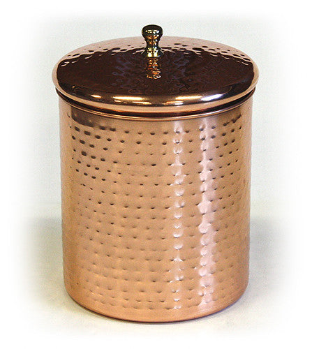 Zuccor Stainless Steel Canister w/ Hammered Copper Plated Exterior 1