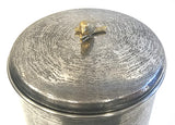 Zuccor Set of 4 Hand-Textured Stainless Steel Canisters W/ Brass Bird Ornament