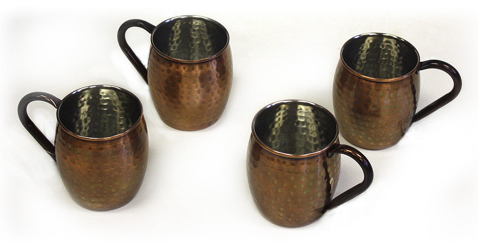 4 Piece Stainless Antique Copper Moscow Mule Mug
