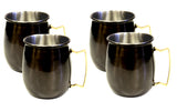 4 Set Black Nickle Plated Stainless Steel Moscow Mule Mule Mug