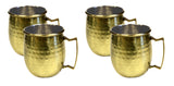 4 Set Hammered Gold Plated Stainless Steel Moscow Mule Mug