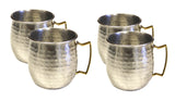 4 Set Hammered Nickel Plated Stainless Steel Moscow Mule Mug